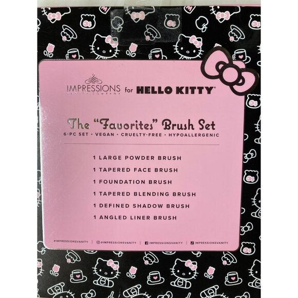 Hello Kitty Makeup Brush Set's Impressions  X 4 Limited Edition New With Box - Picture 6 of 9